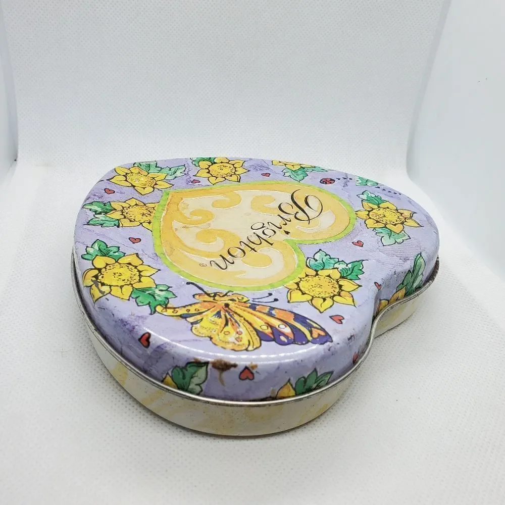 Brighton Sunflower & Butterfly Heart Shaped Tin